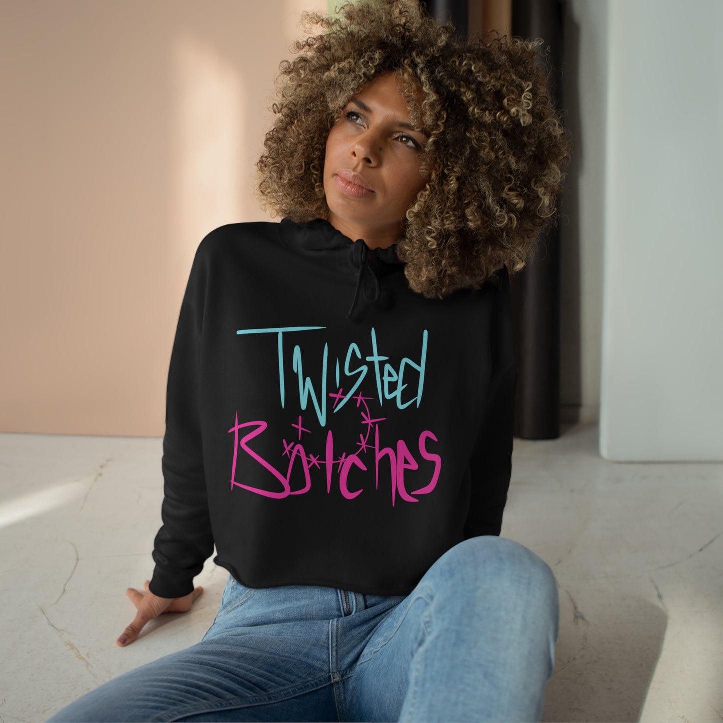 Twisted B!itches Crop Hoodie